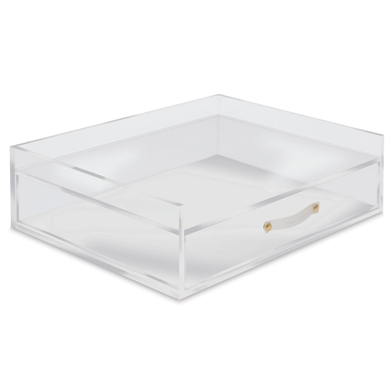 Russell and Hazel Acrylic Desk Accessories - Acrylic Inbox and Drawer, 12-1/2"W x 10-1/2"D x 3-3/4"H